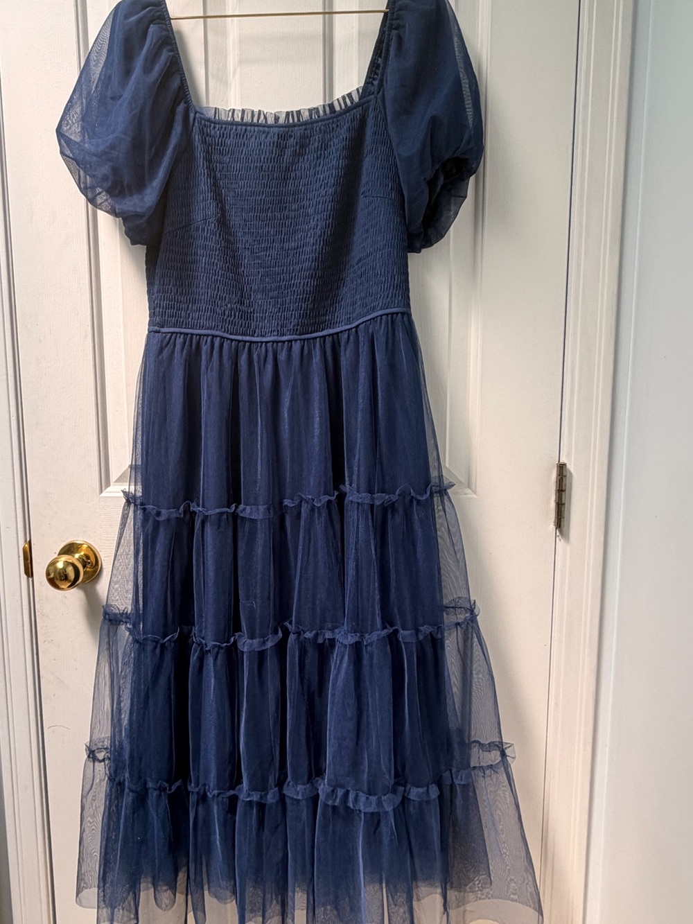 L Pretty Garden Navy Blue Tiered Tulle Dress - Picture 4 of 4